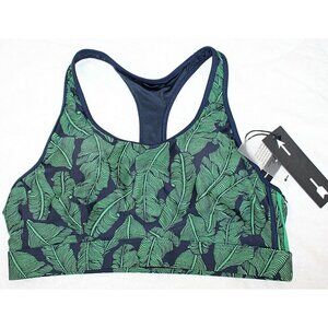 New w/Tags - The Upside - Palm Leaf Anna Bra in Green/Blue leaf pattern, sz 10